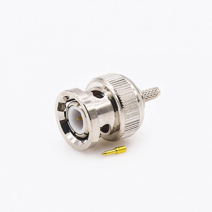 RG174/RG316压接BNC公头直式接线连接器 RG174/RG316压接BNC公头直式接线连接器